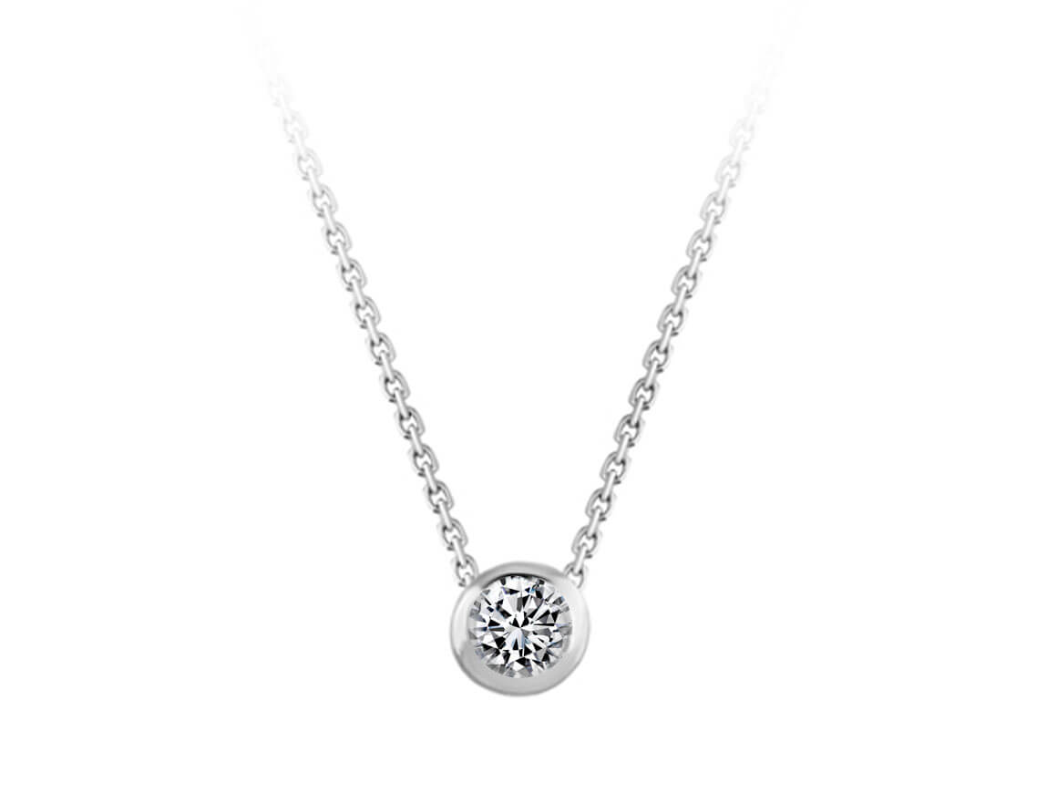 Collier diamant solitaire 0,16 carat