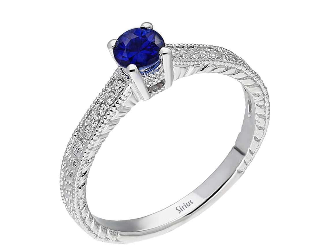 Bague diamant et saphir