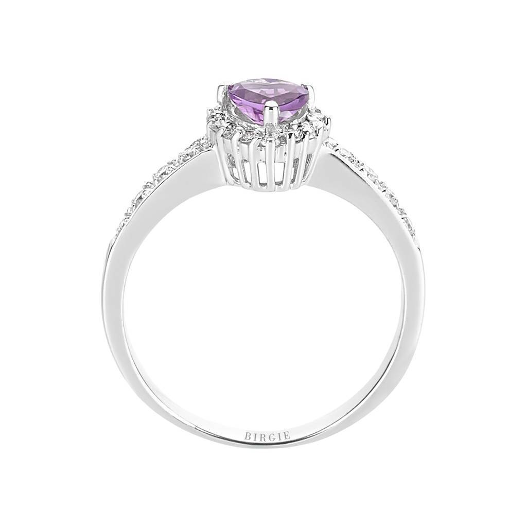 Bague Pierre Améthyste Diamant et Coeur