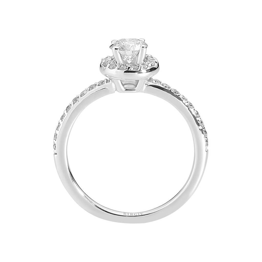 Total 0.67 Carat Diamond Halo Engagement Ring