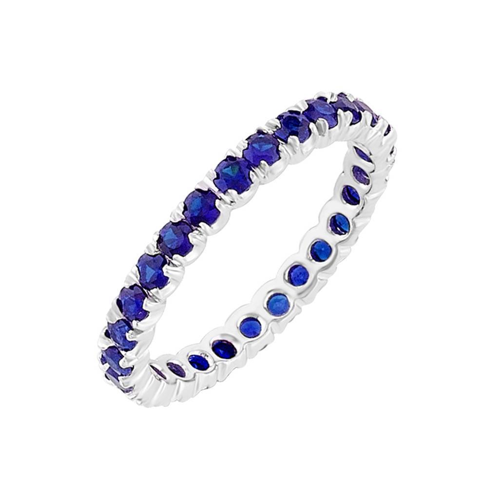 Bague de mariage d'éternité en pierre de saphir