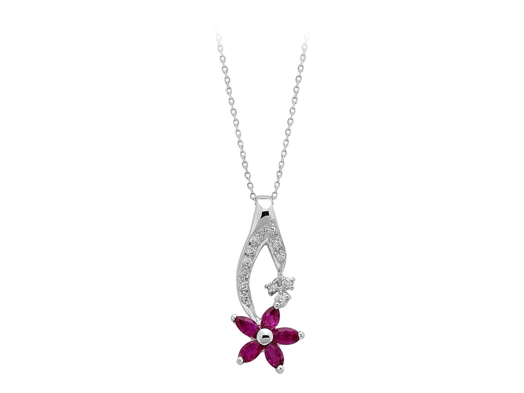 Collier diamant et rubis marquise