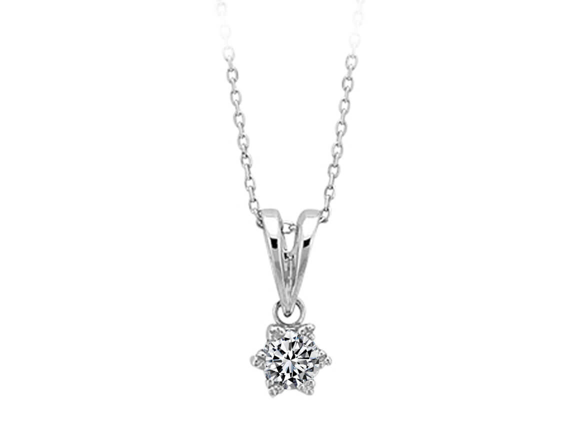 Collier solitaire diamant 0,27 carat