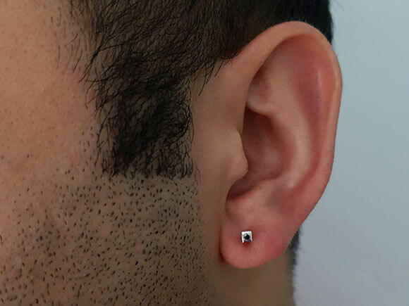 0.02 carat black diamond men's stud earrings