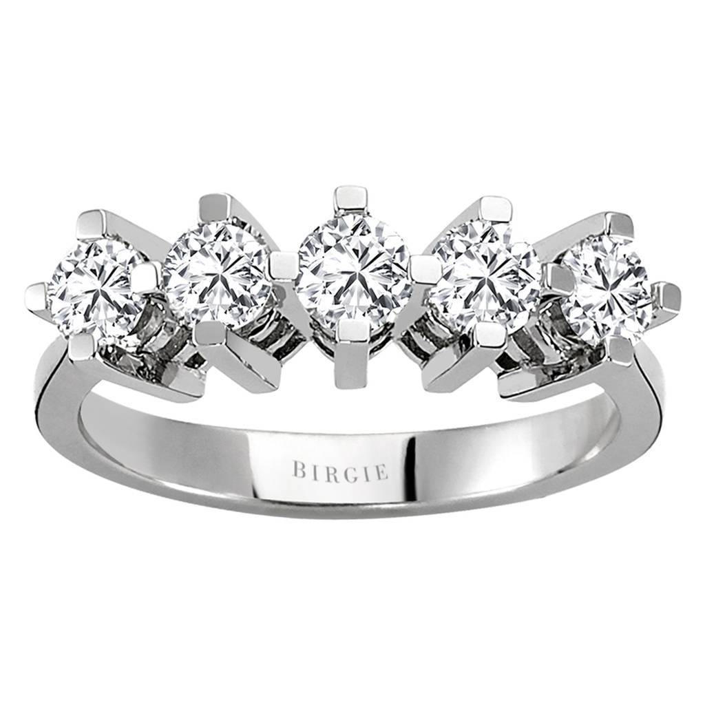 Bague de fiançailles 5 pierres diamant 0,90 carat
