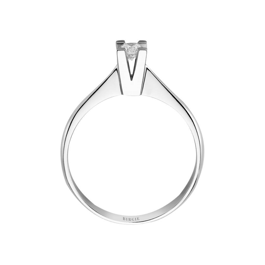 Bague solitaire diamant couleur F 0,16 carat