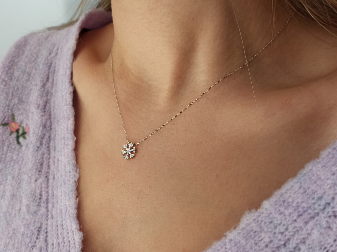 Diamond Snowflake Necklace