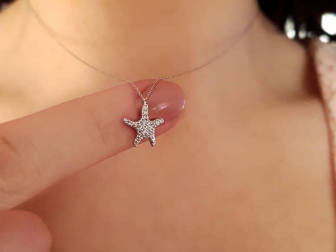 Diamond Starfish Necklace