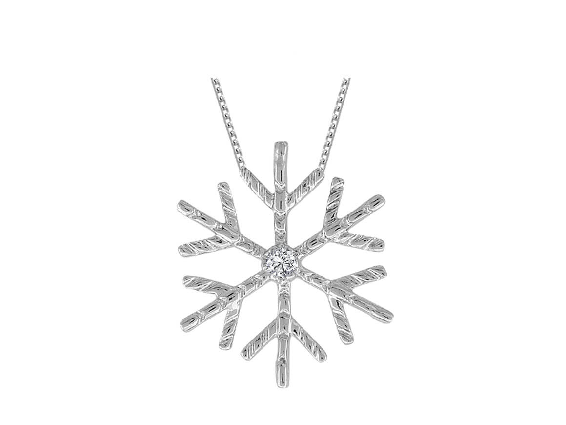 Collier flocon de neige en diamant