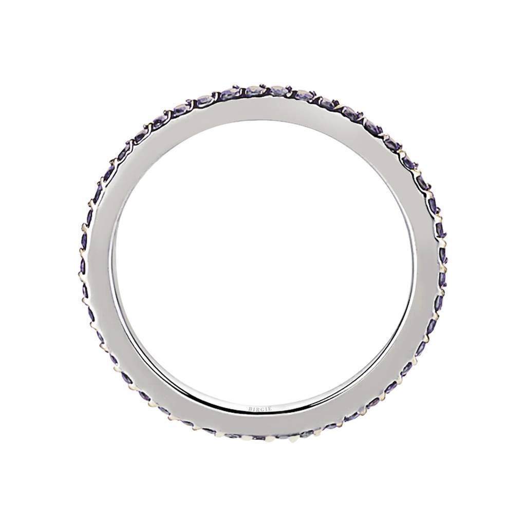Bague de mariage d'éternité en pierre saphir