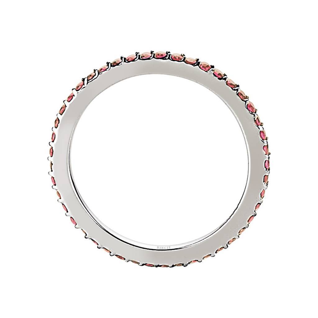 Bague de mariage d'éternité en pierre rubis