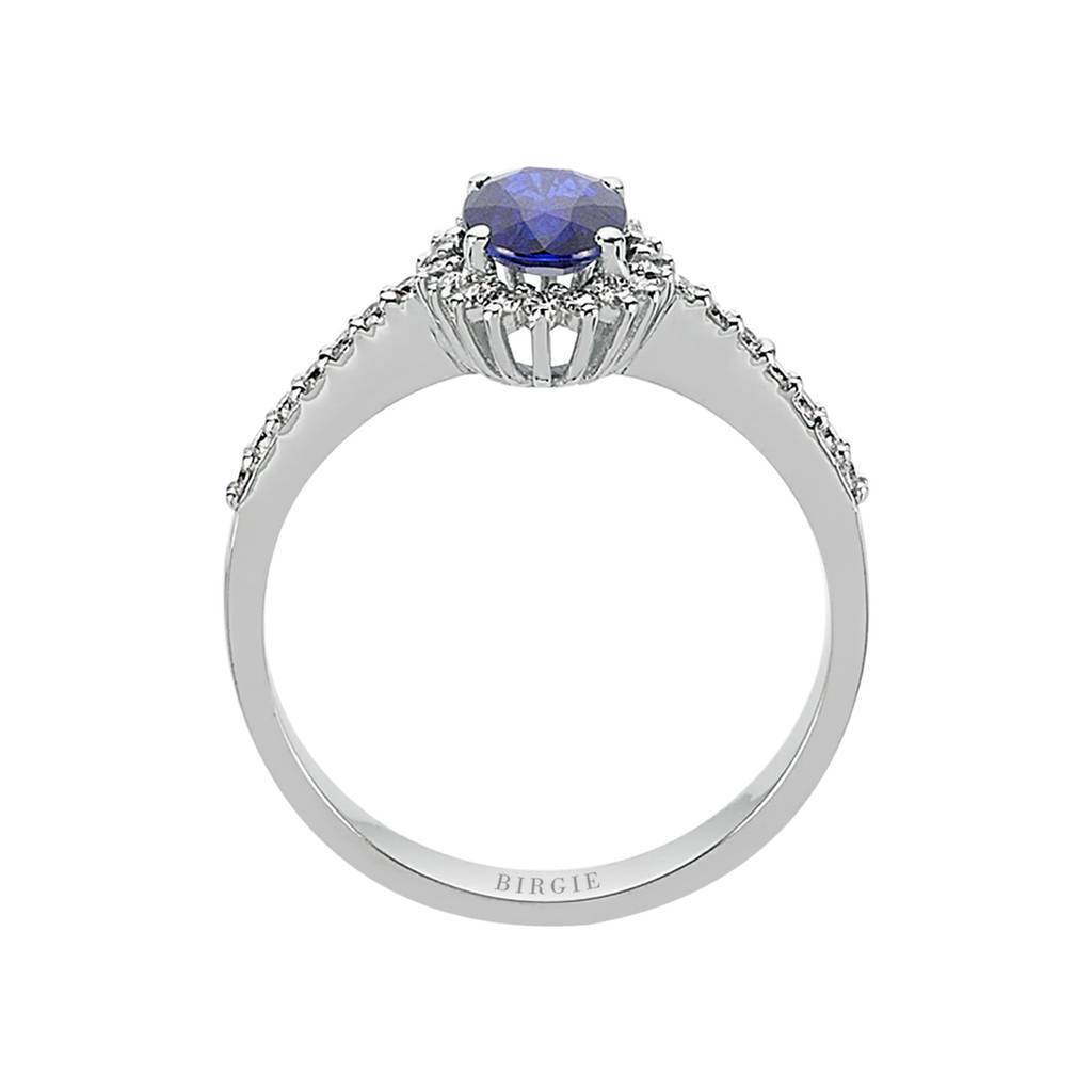 Bague diamant et saphir ovale