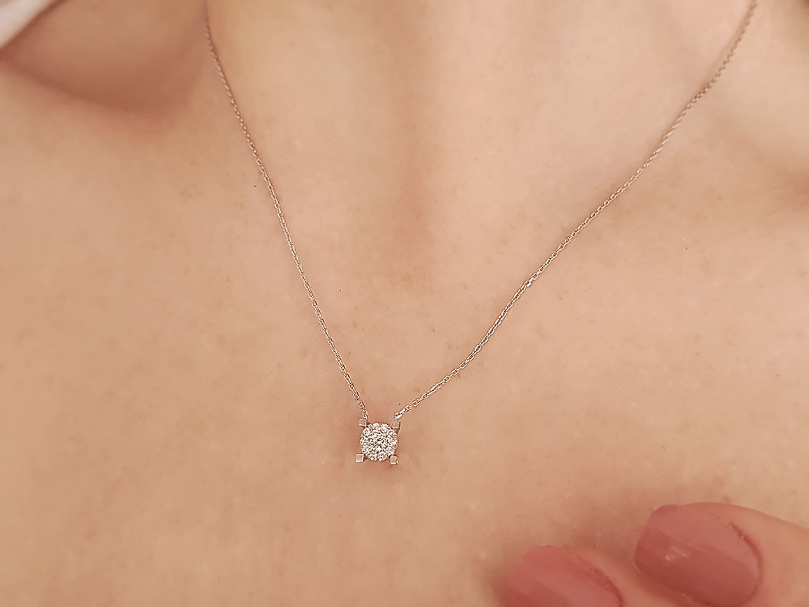 Collier solitaire effet diamant 0,50 carat