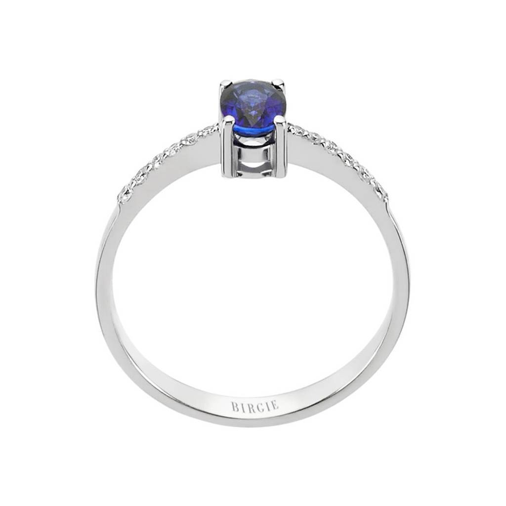 Diamond and Oval Cut Sapphire Ring