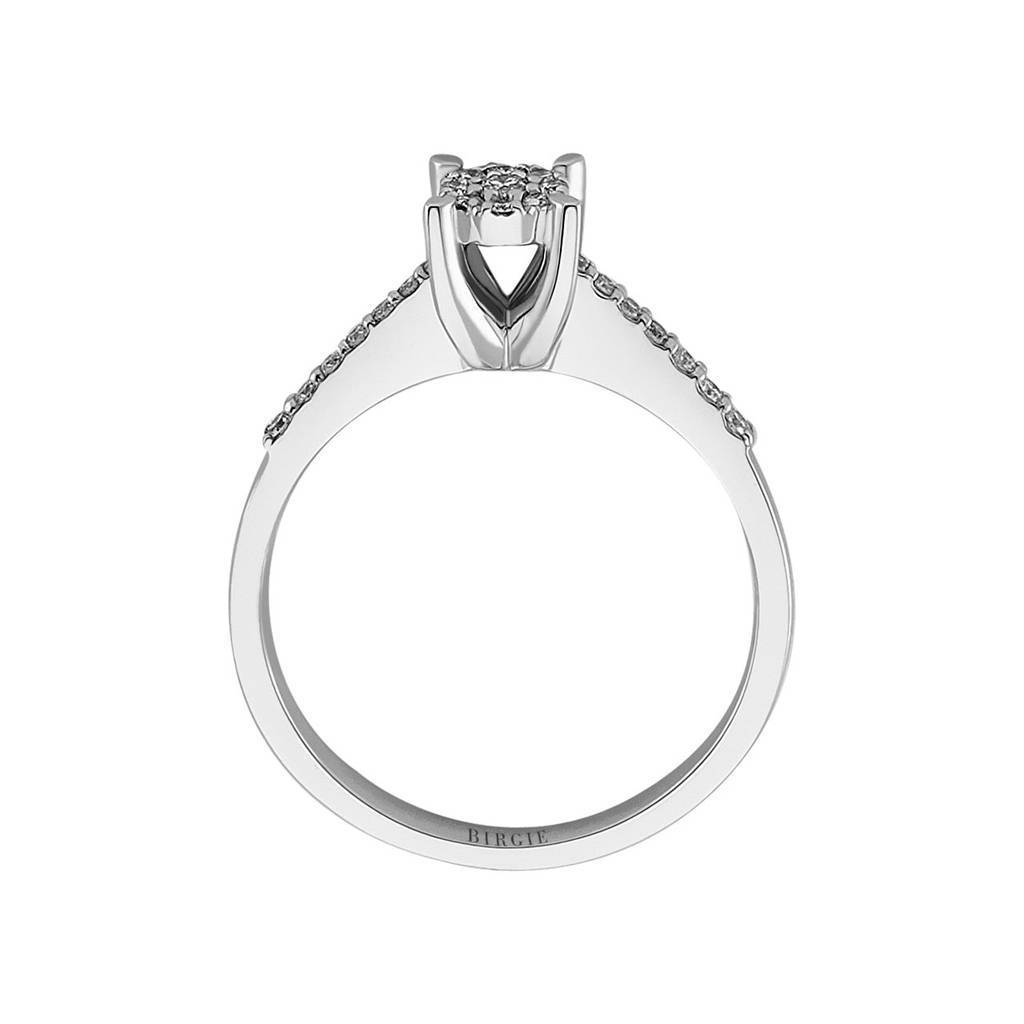Total 0.17 Carat Diamond Halo Engagement Ring