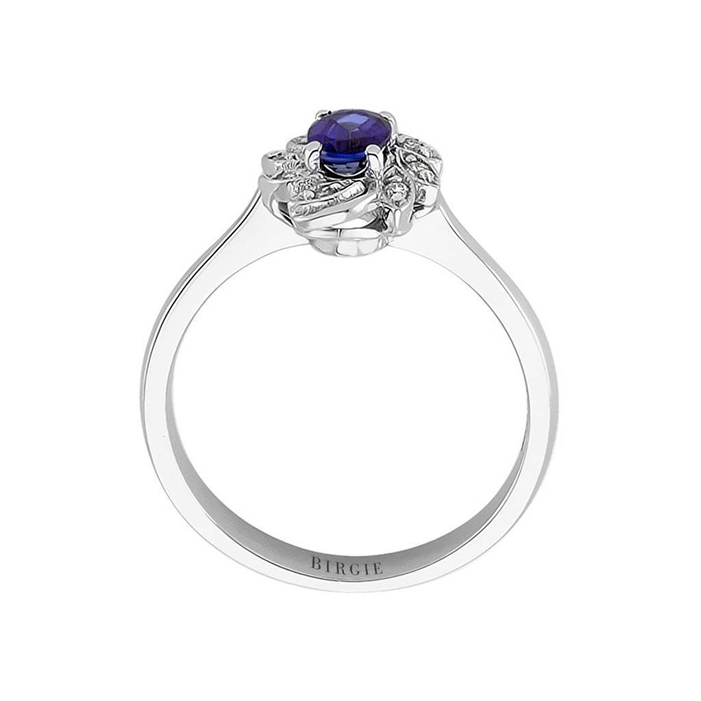 Diamond and Oval Cut Sapphire Ring