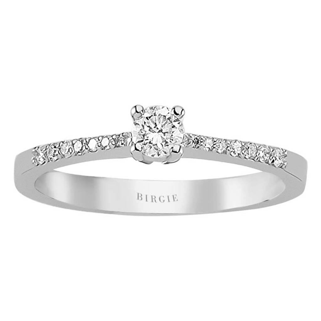 Bague de fiançailles halo de diamants total de 0,29 carat
