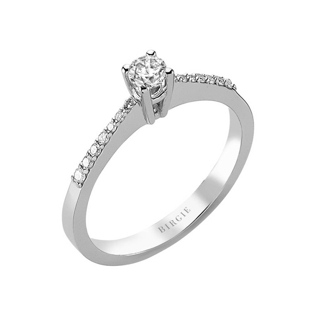 Bague de fiançailles halo de diamants total de 0,29 carat