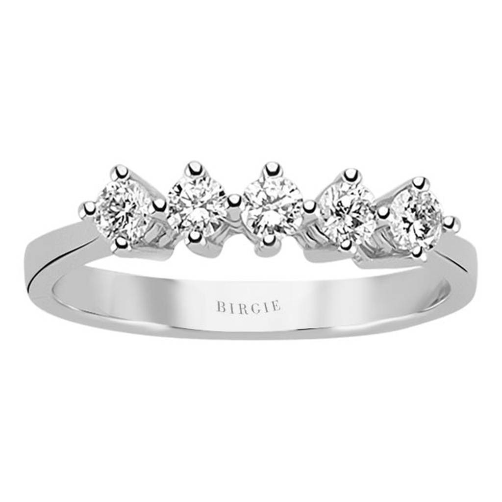 Bague de fiançailles 5 pierres diamant 0,38 carat