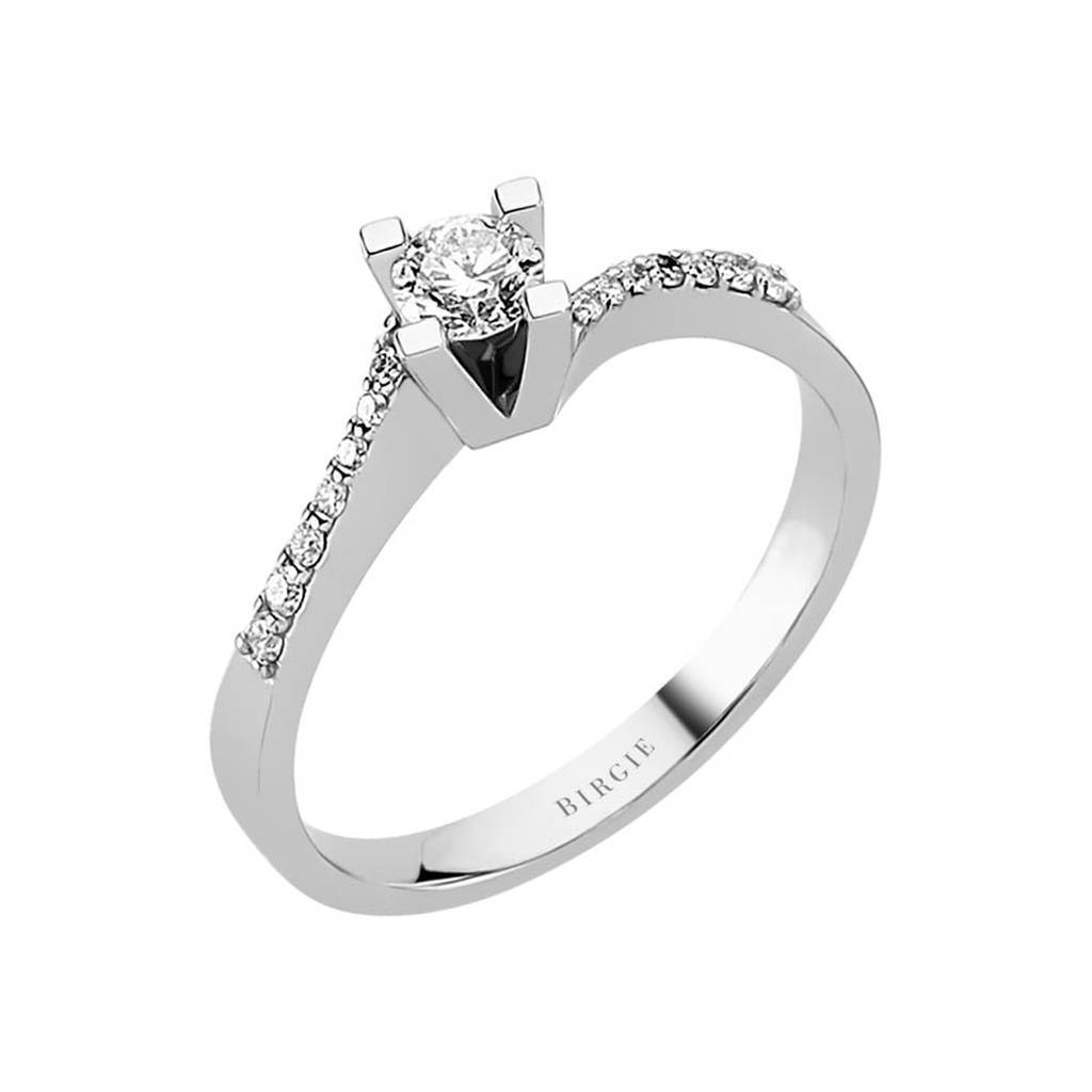 Bague de fiançailles halo de diamants total de 0,37 carat