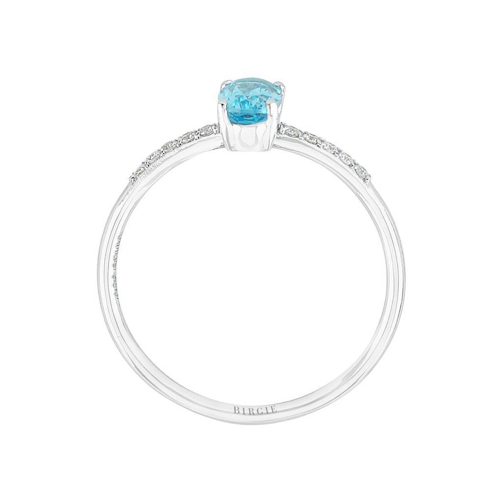 Bague diamant topaze bleue taille ovale