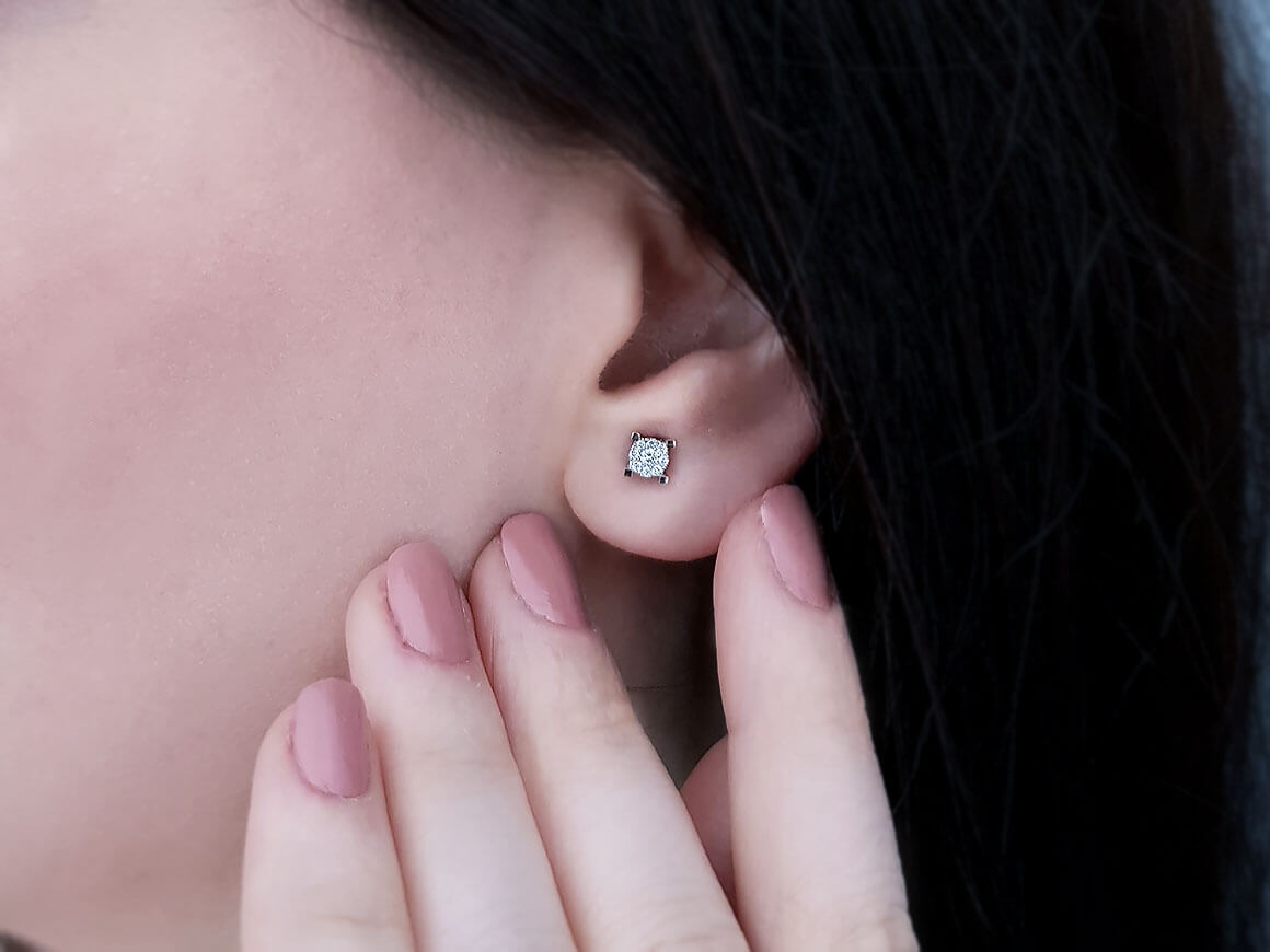 Boucles d'oreilles solitaires effet diamant 0,60 carat