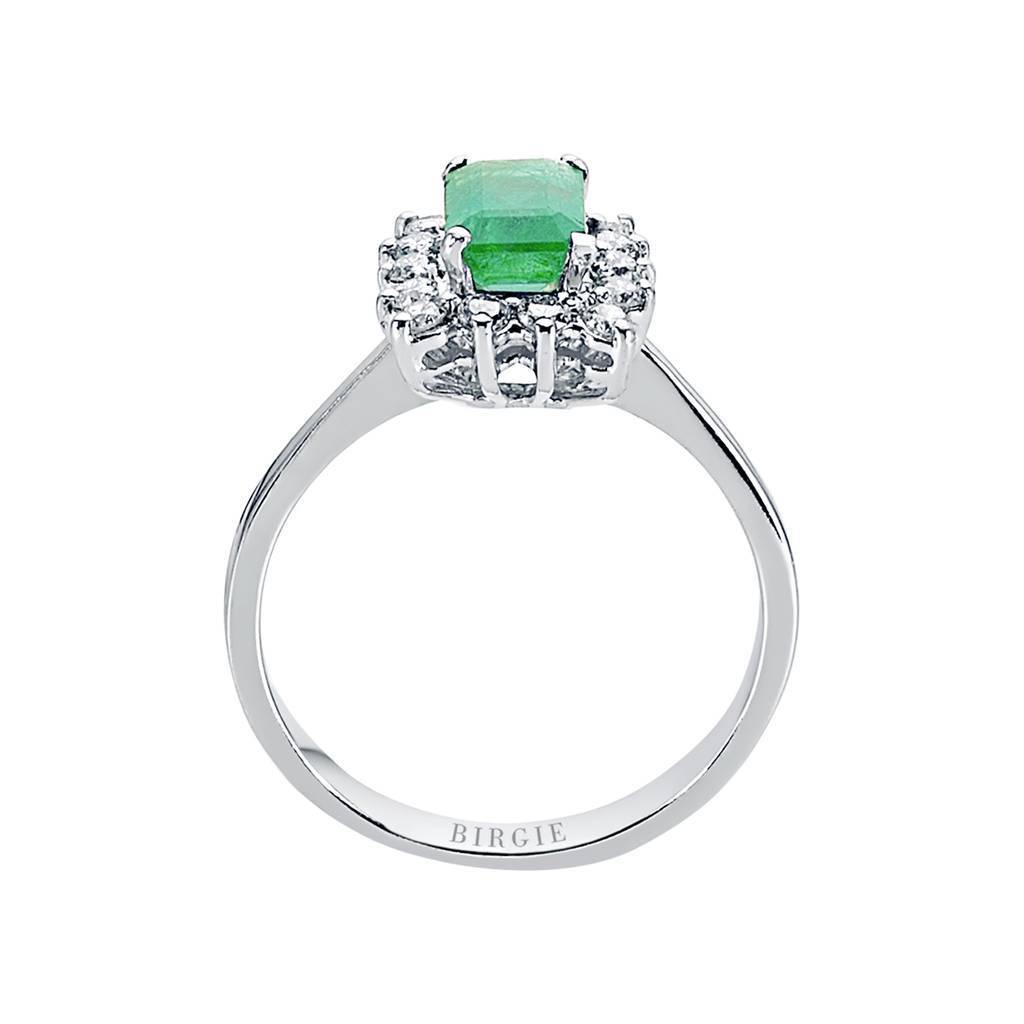 Bague Diamant et Pierre Émeraude