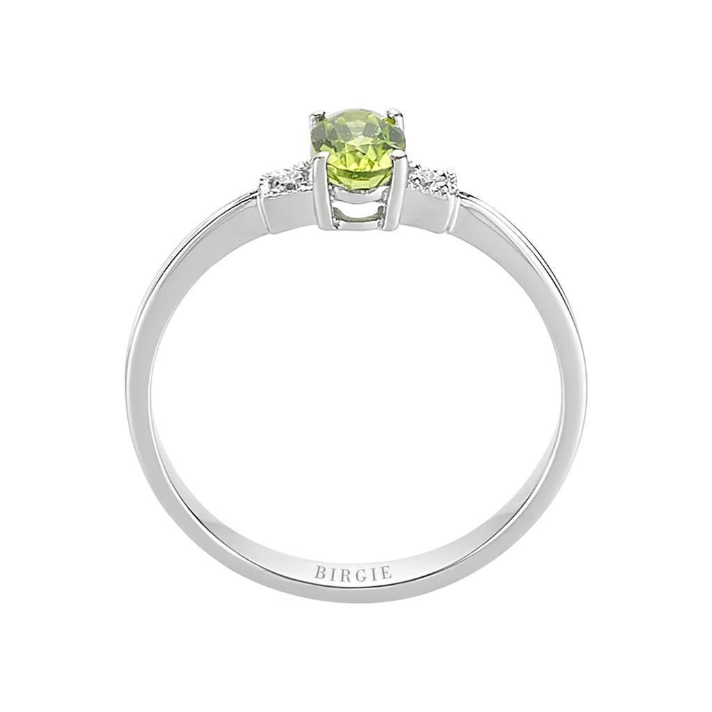 Bague diamant et péridot ovale