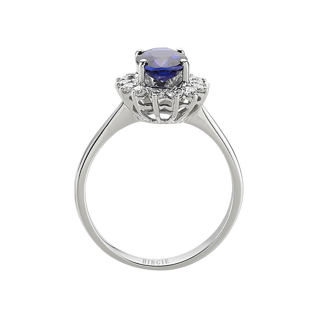 Bague femme diamant et saphir taille ovale