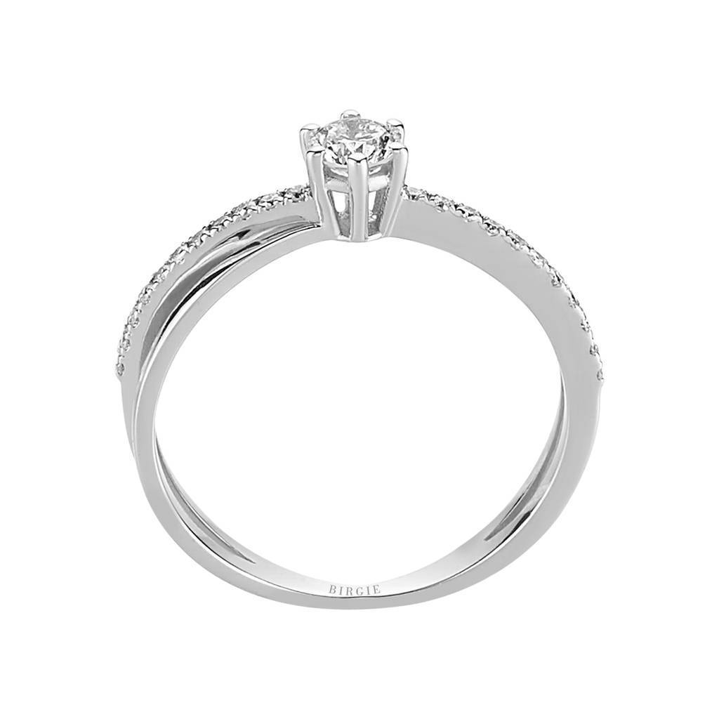 Bague de fiançailles halo de diamants total de 0,36 carat