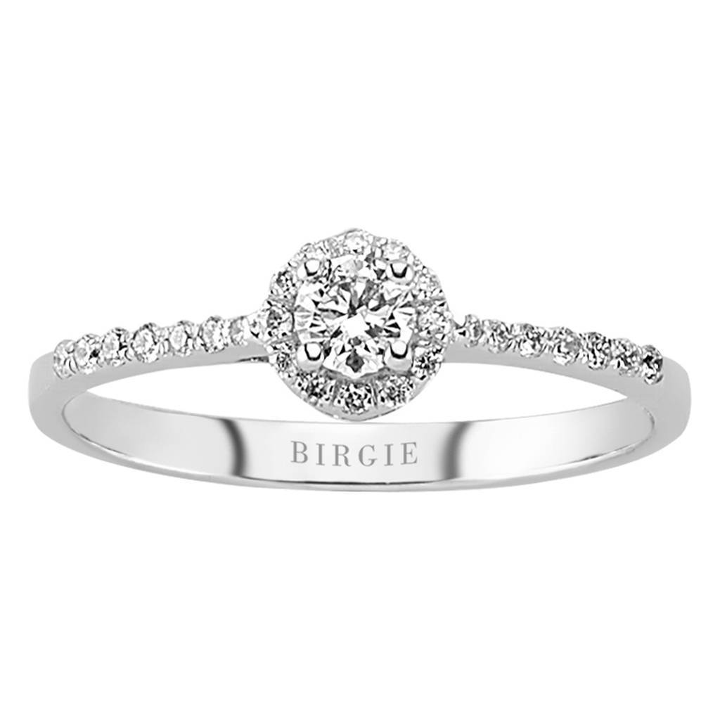 Bague de fiançailles halo de diamants total de 0,29 carat