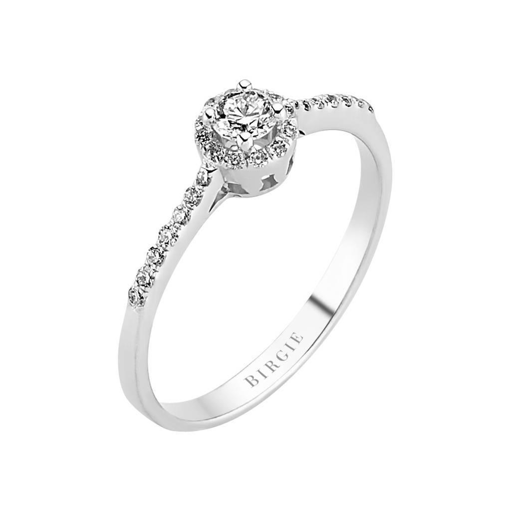 Bague de fiançailles halo de diamants total de 0,29 carat