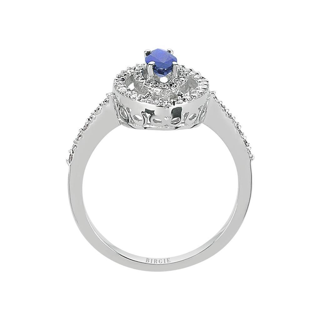 Bague en diamant et saphir taille marquise