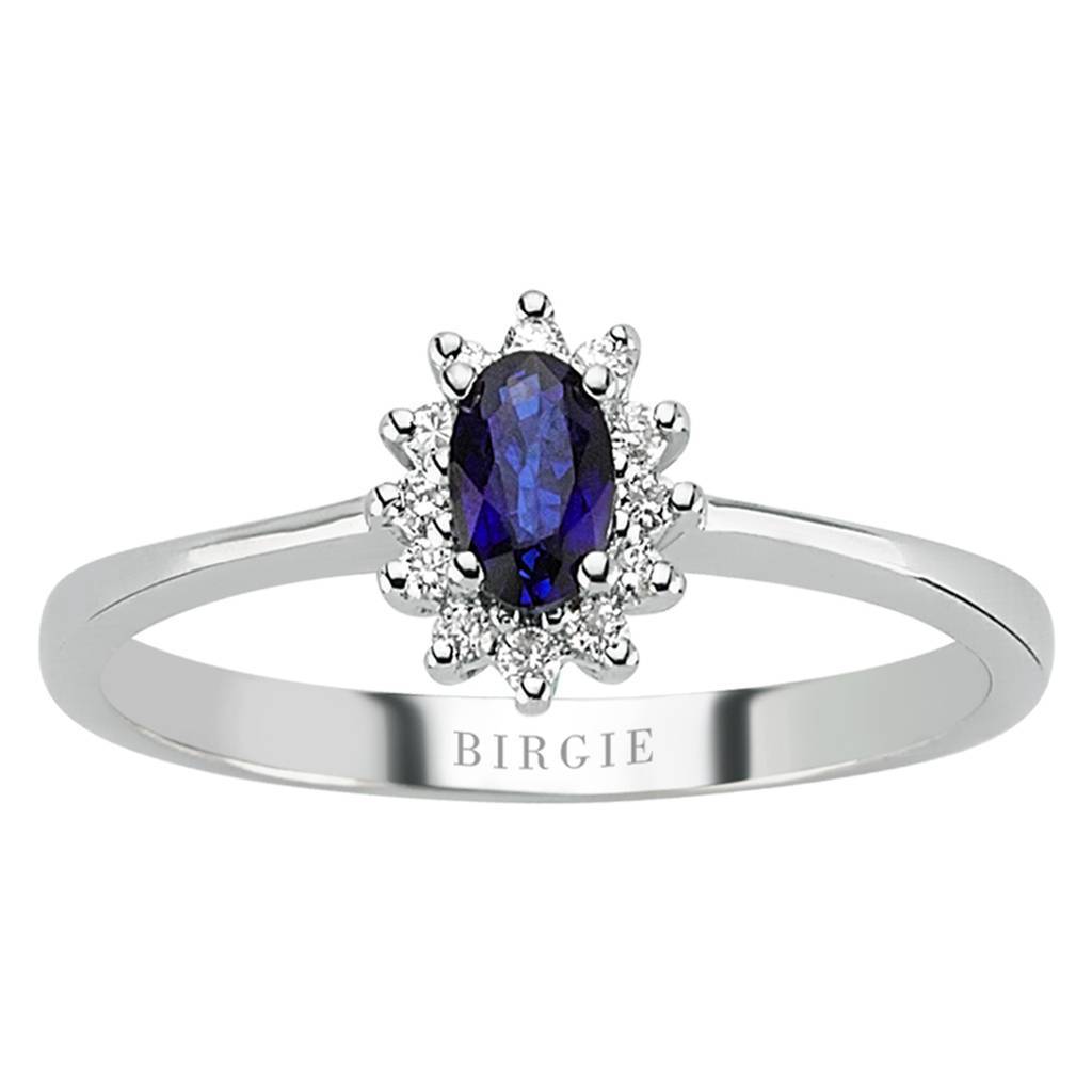 Bague diamant et saphir ovale
