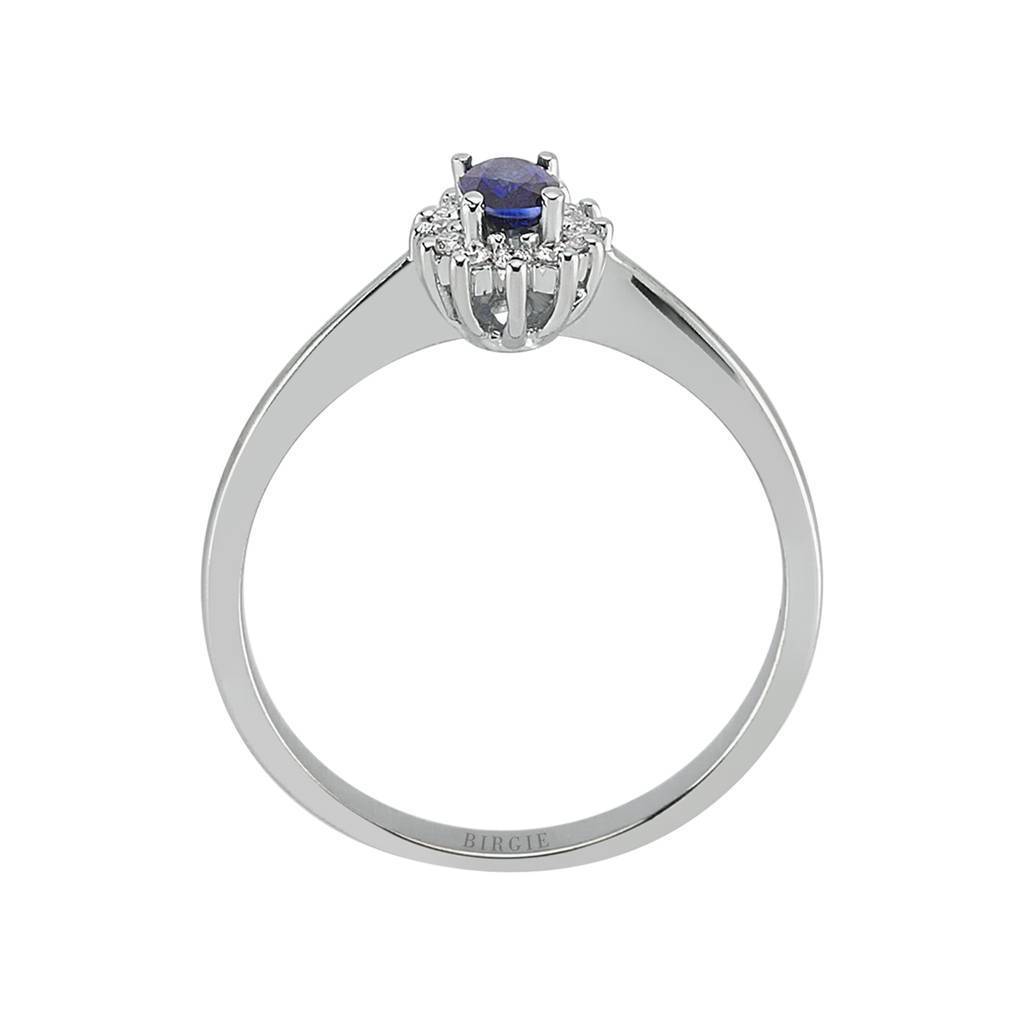 Bague diamant et saphir ovale
