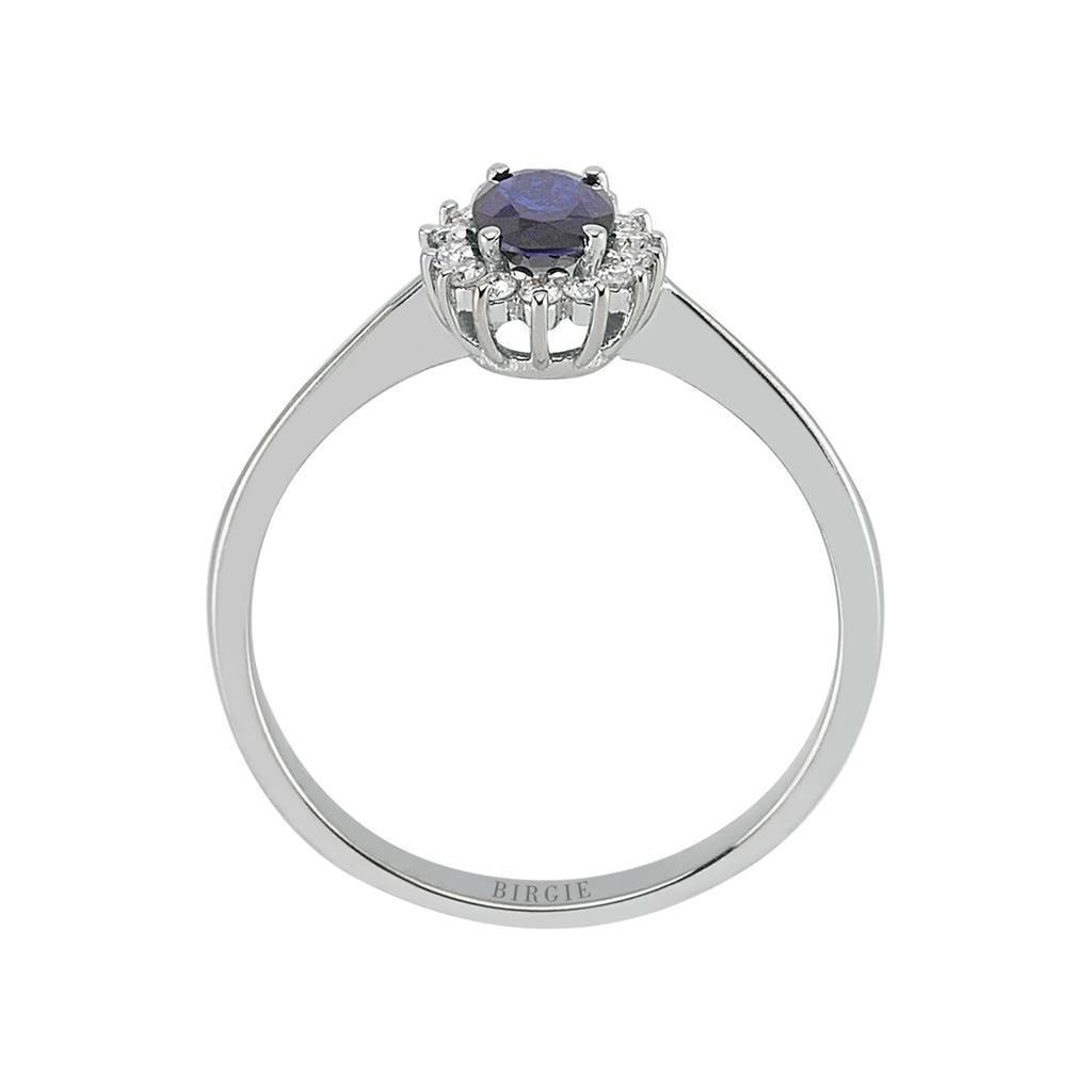 Bague diamant et saphir ovale
