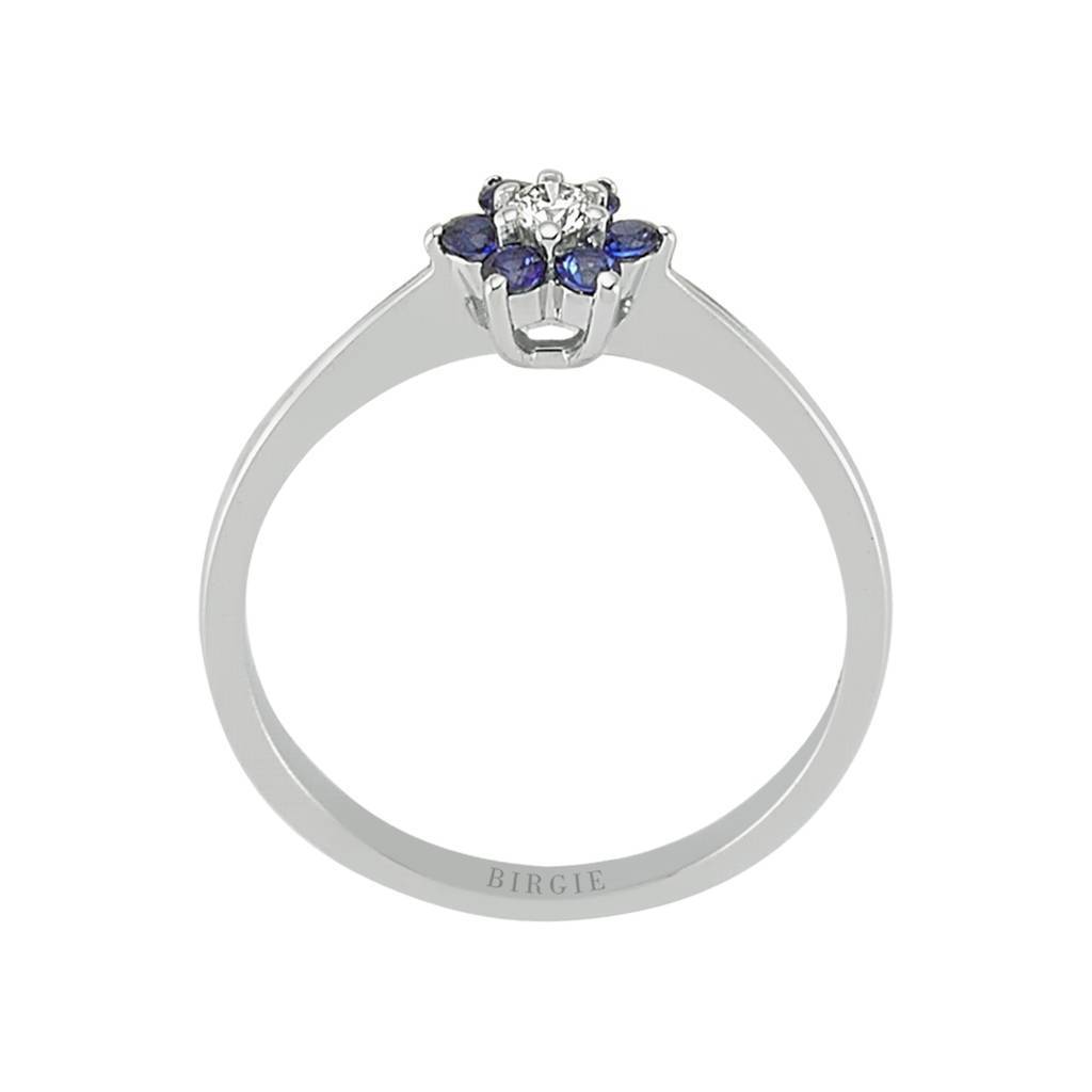Bague Marguerite Saphir et Diamant