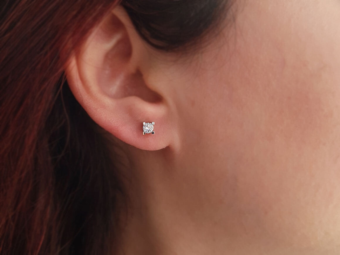 0.40 Carat Diamond Solitaire Stud Earrings