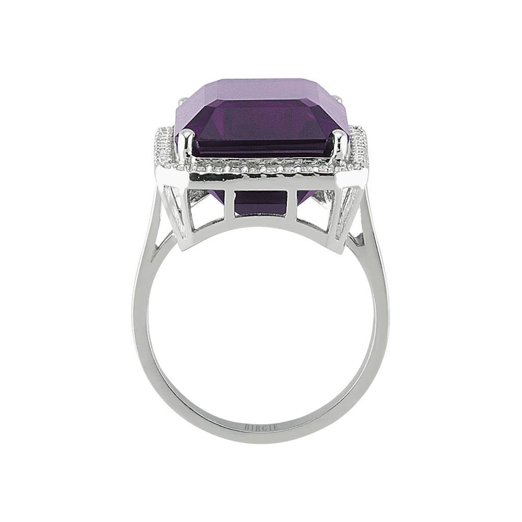Bague en diamant et améthyste taille octogonale