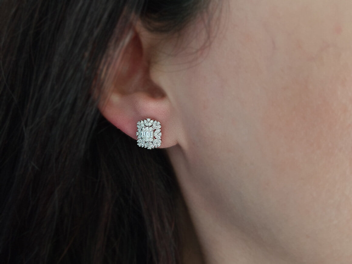 Boucles d'oreilles baguette diamant Vega Star