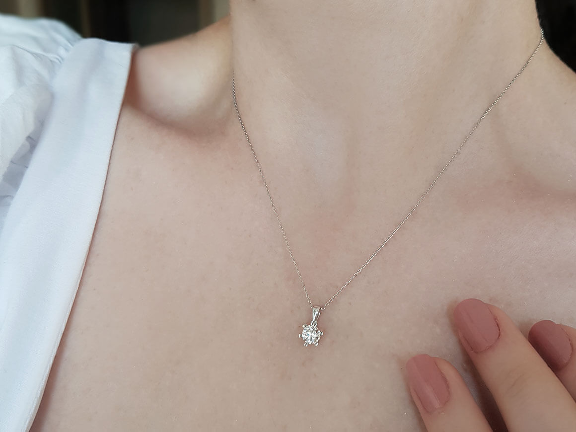 Collier solitaire diamant 0,50 carat
