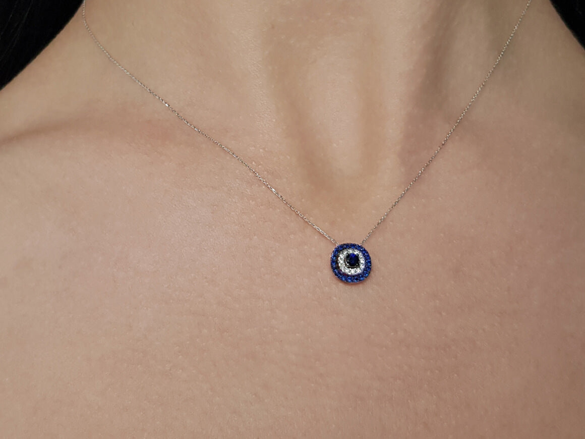 Collier Icône Diamant et Saphir