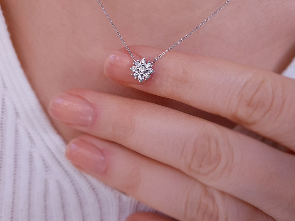 Collier baguette étoile Capella en diamant