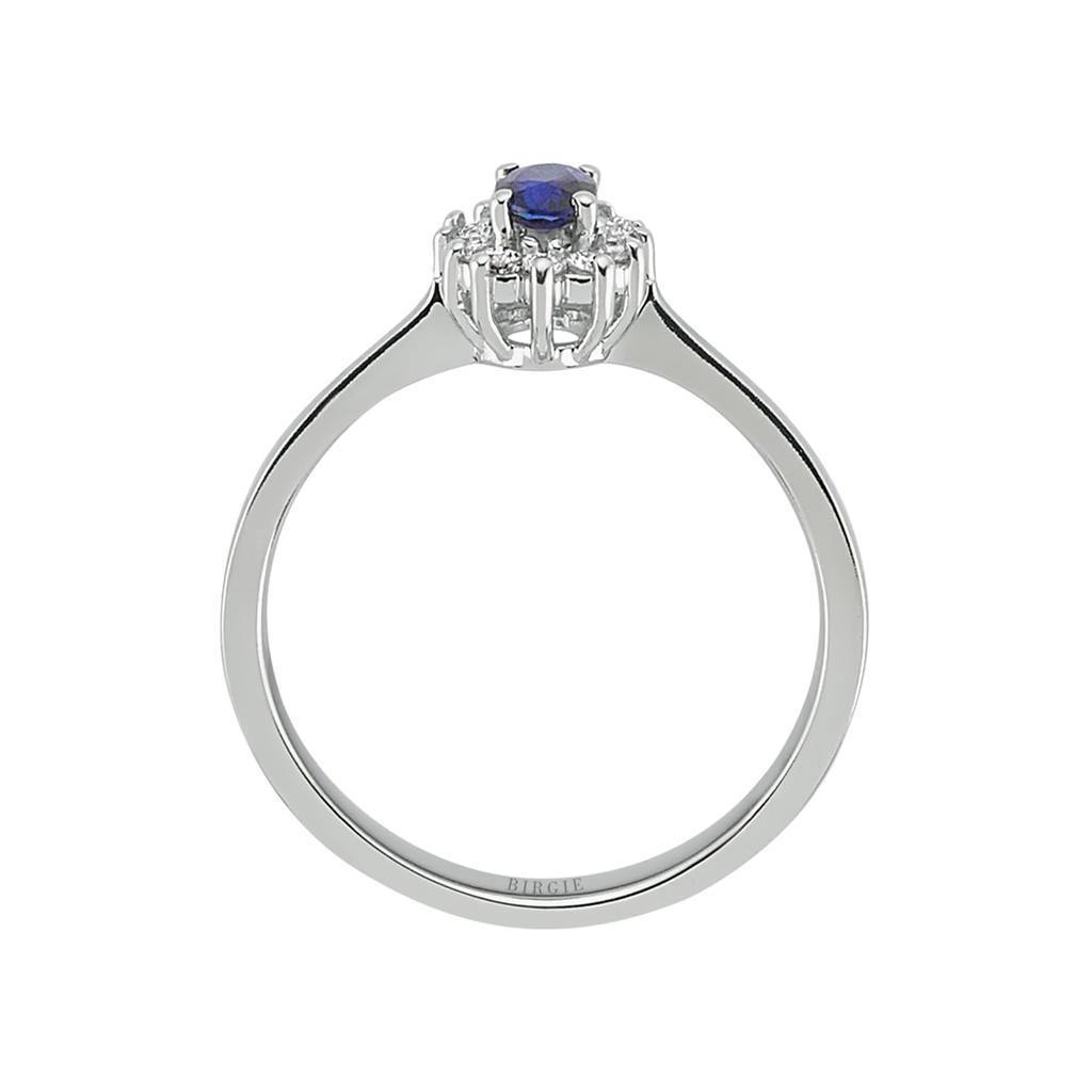 Bague diamant et saphir ovale