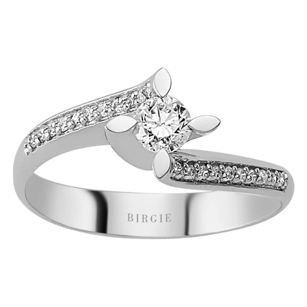 Bague de fiançailles halo de diamants total de 0,37 carat