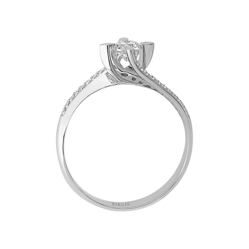 Bague de fiançailles halo de diamants total de 0,37 carat