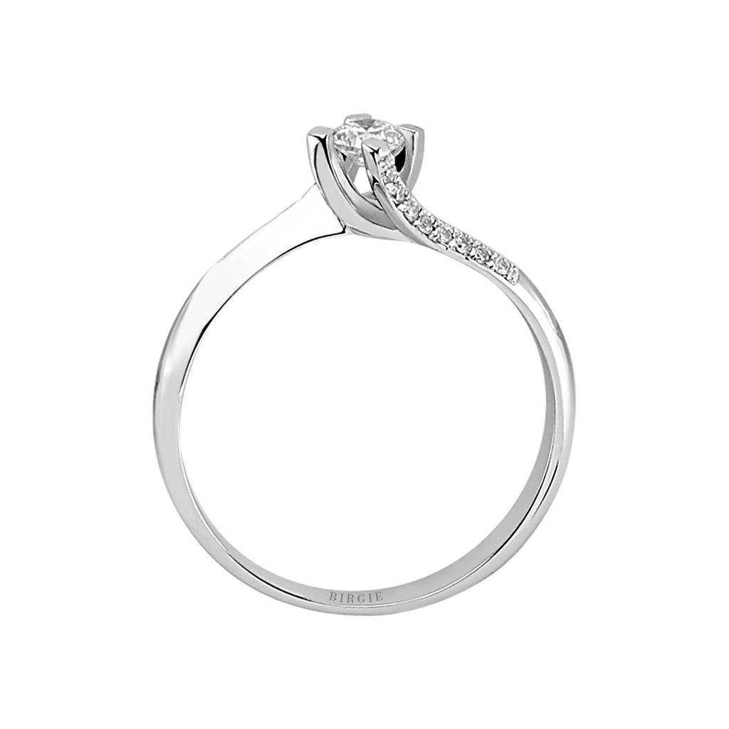 Bague de fiançailles halo de diamants total de 0,24 carat