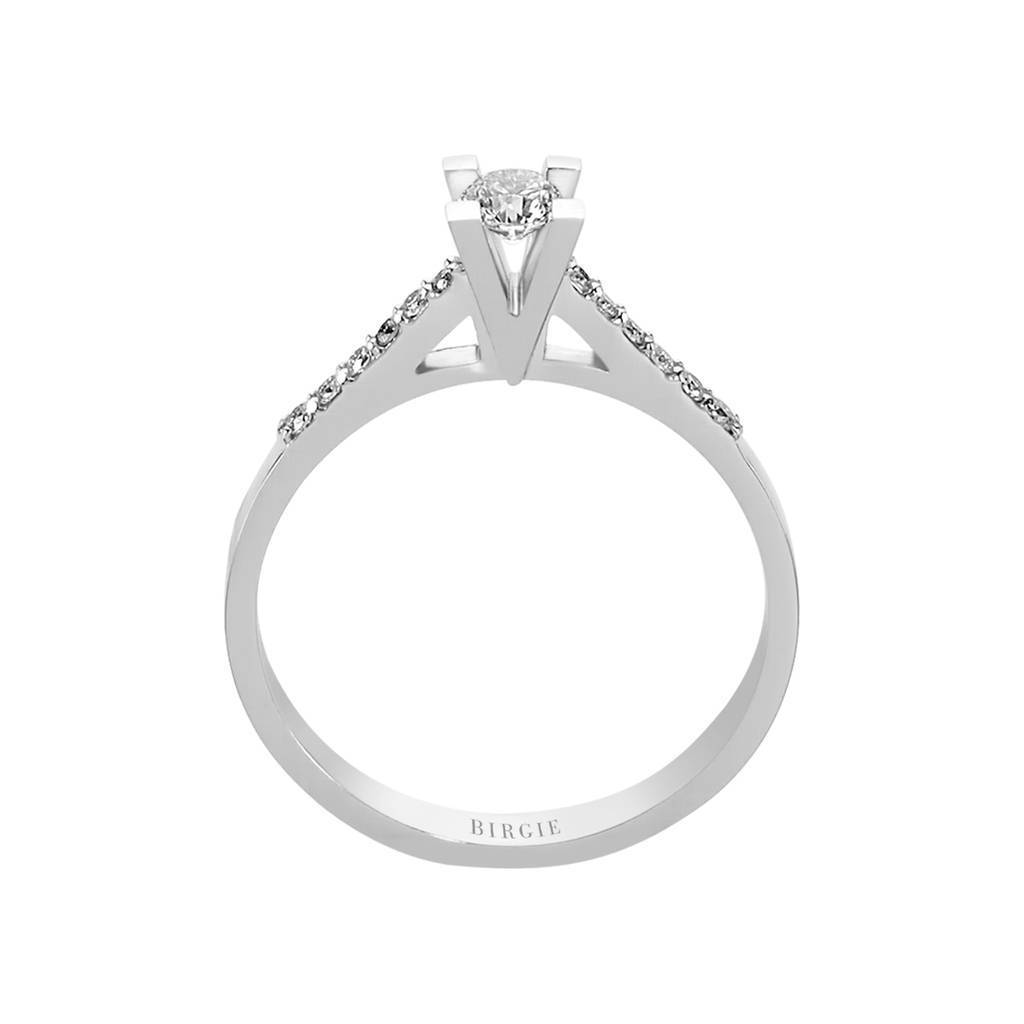 Bague de fiançailles halo de diamants total de 0,33 carat