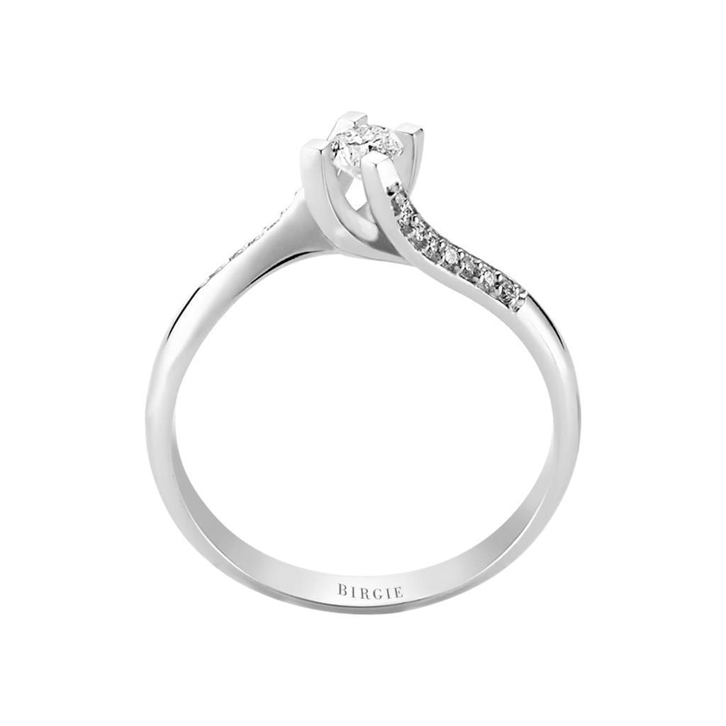 Bague de fiançailles halo de diamants total de 0,27 carat