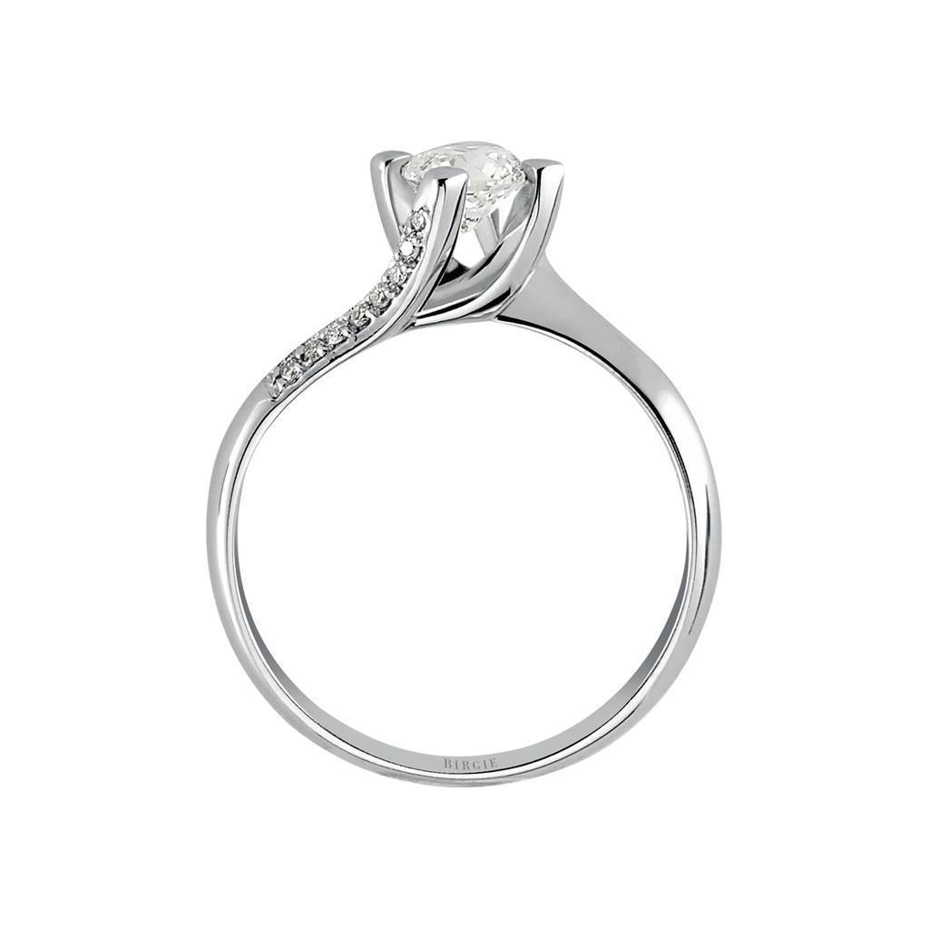 Bague de fiançailles halo de diamants total de 0,46 carat